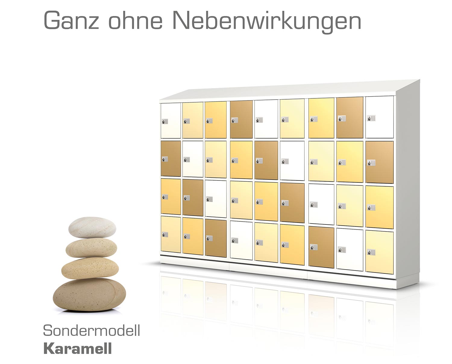 Die Schließfächer von astradirect, als Sondermodell Karamell